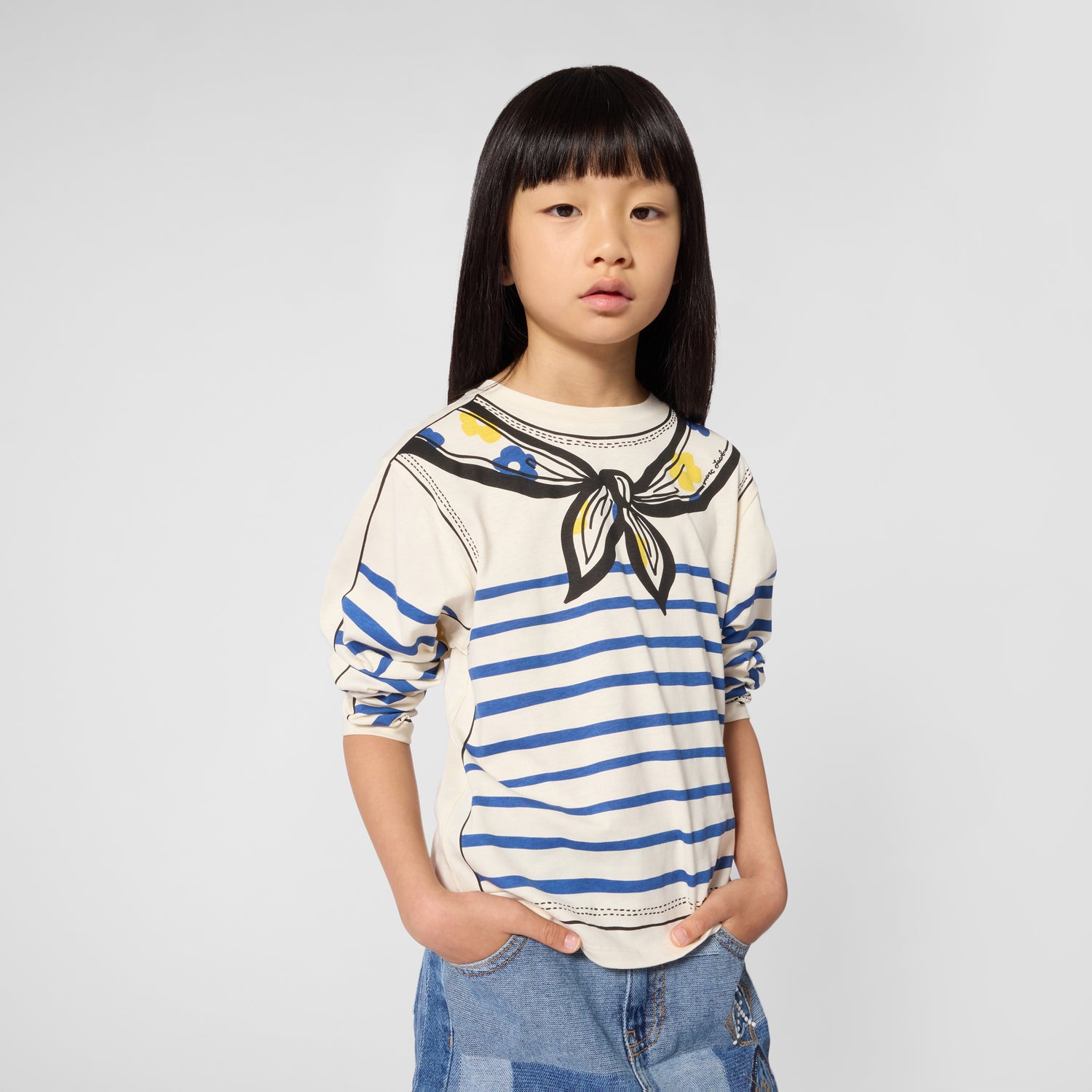 Little Marc Jacobs Girls Ivory Long Sleeve T-Shirt