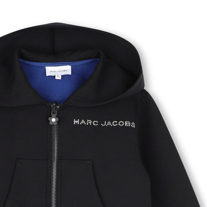 Little Marc Jacobs Girls Black Hooded Cardigan