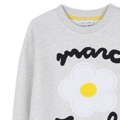 Little Marc Jacobs Girls Light Heather Gray Sweatshirt