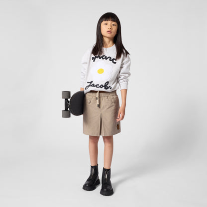 Little Marc Jacobs Girls Light Heather Gray Sweatshirt