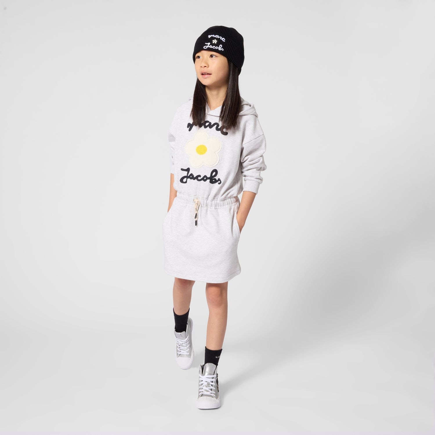 Little Marc Jacobs Girls Light Heather Gray Dress