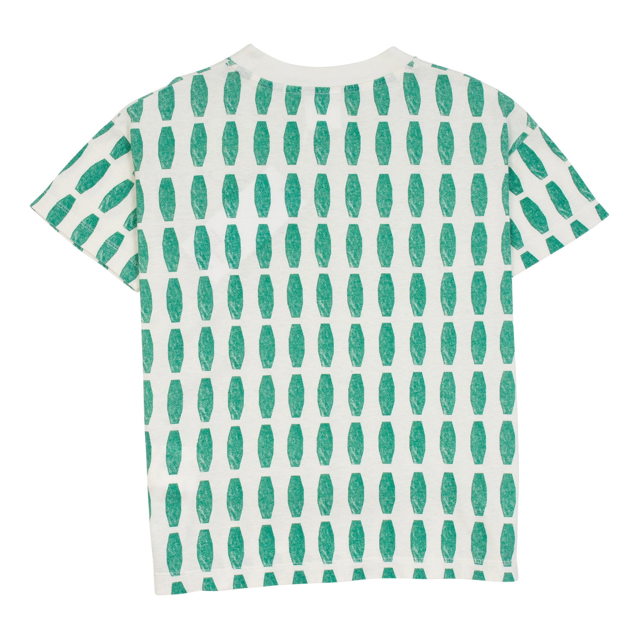 Wynken White and Green Print Tee Shirt