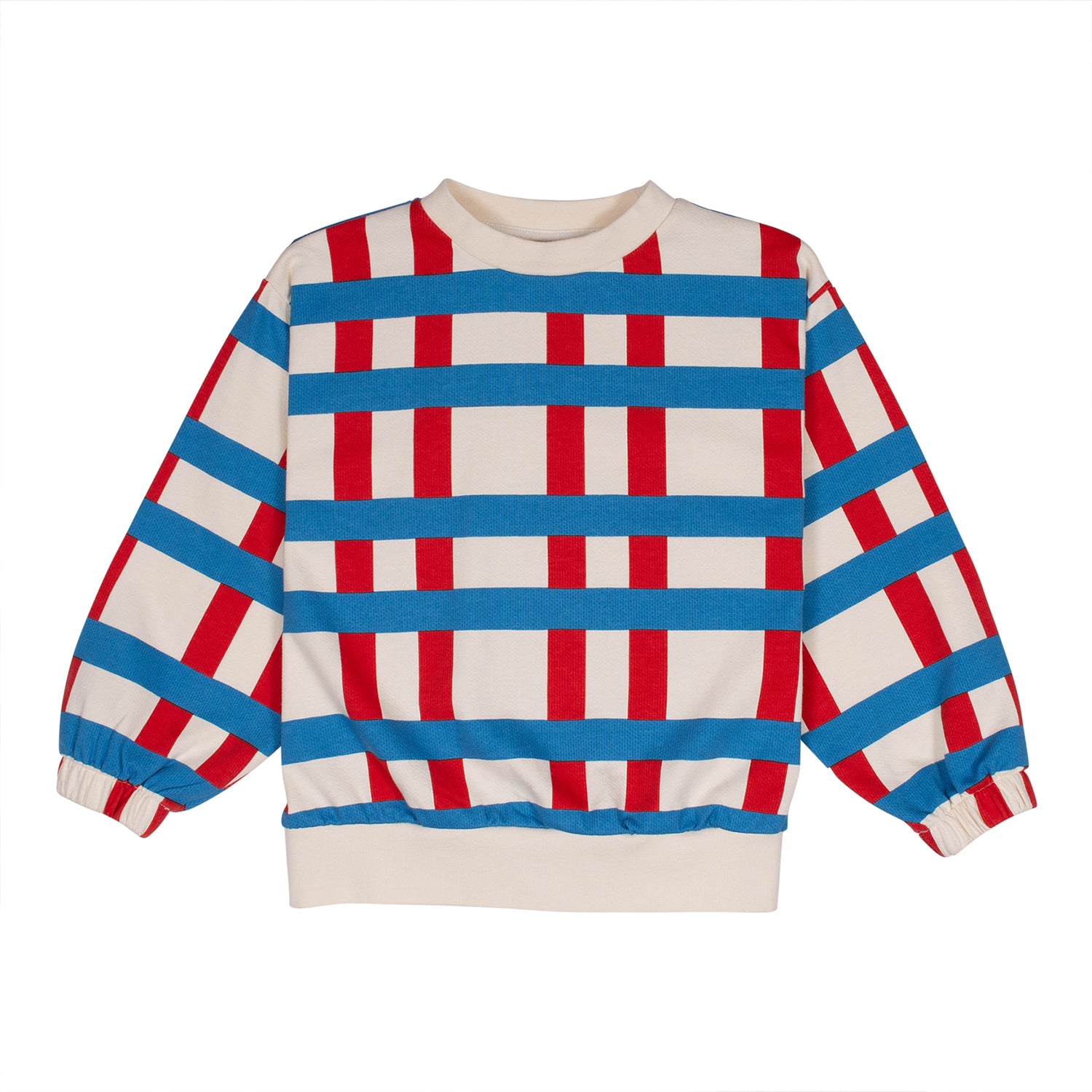 Wynken Red and Blue Checked Cumulo Sweatshirt