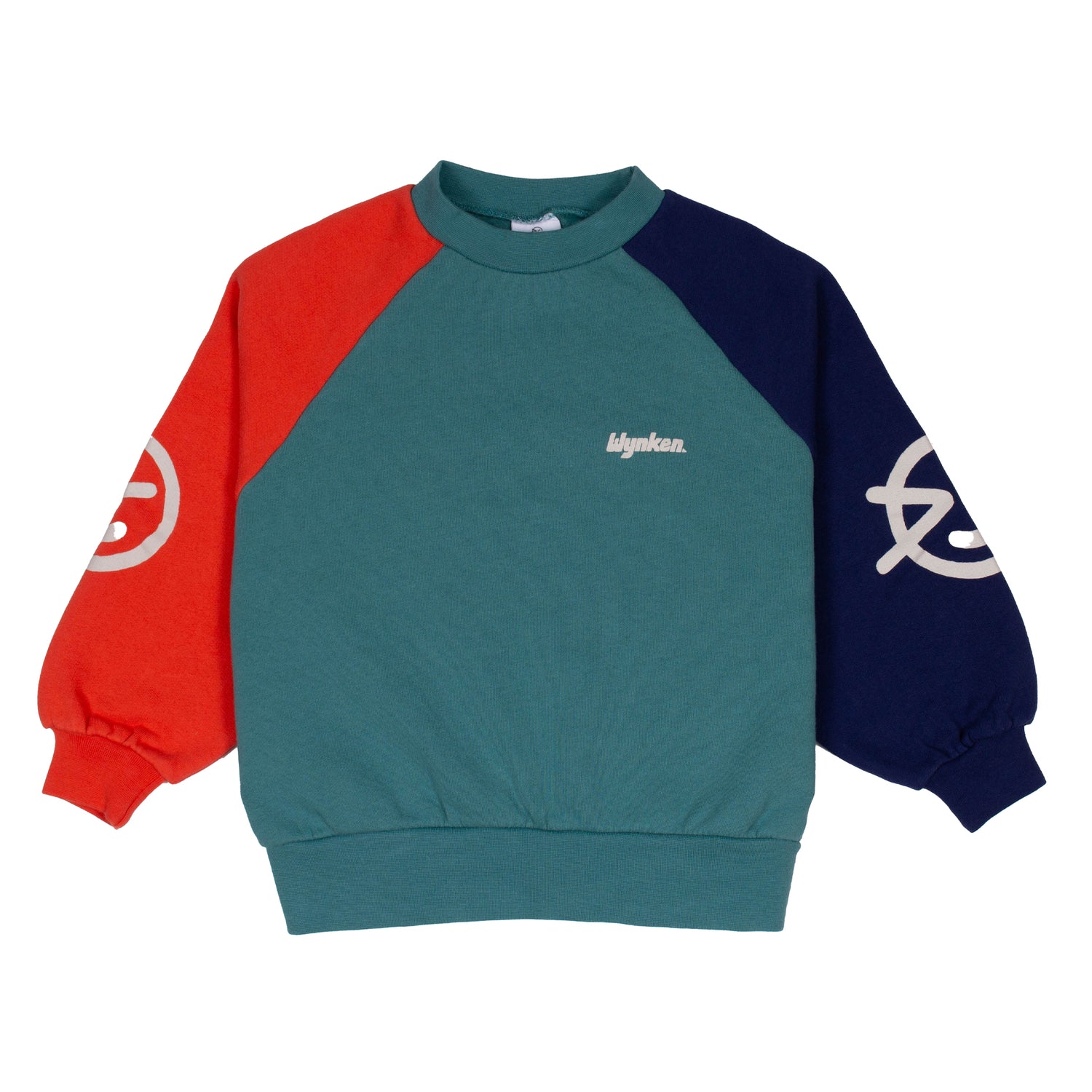 Wynken Red, Navy and Teal Colorblock Sweatshirt