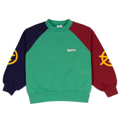 Wynken Navy, Burgundy, and Green Colorblock Sweatshirt