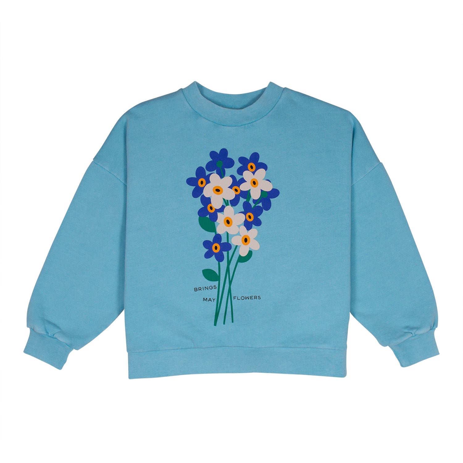 Wynken Aqua Flower Sweatshirt