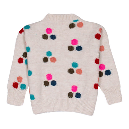 Wynken Cream with Multi Dot Flag Cardigan