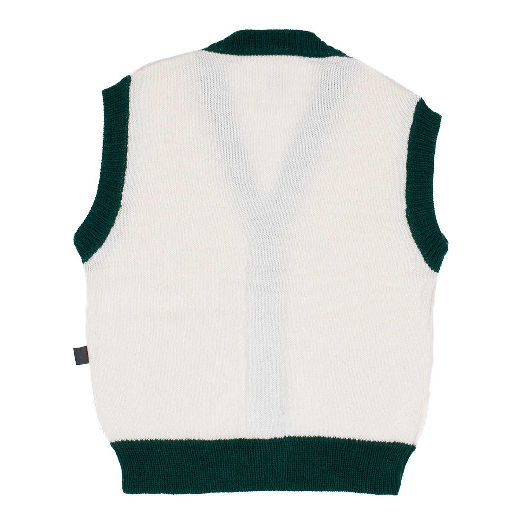 Wynken Ecru and Green Logo Vest