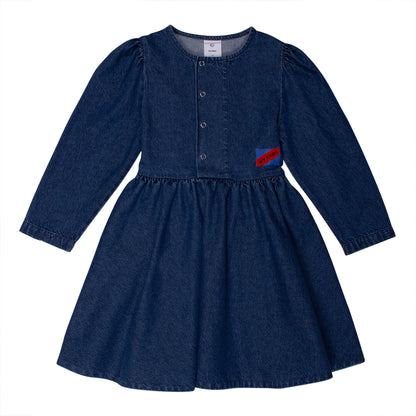 Wynken Blue Denim Puff Denim Dress