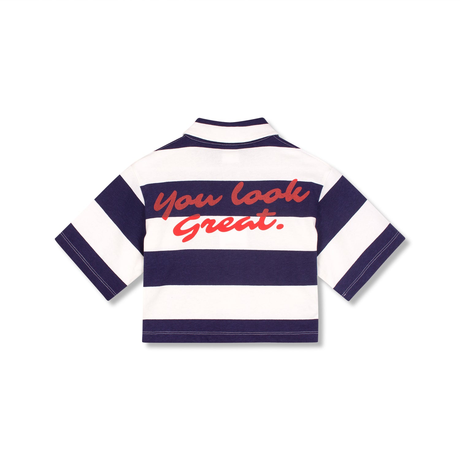 Wynken Navy Beach Crop Shirt