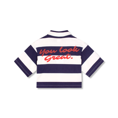 Wynken Navy Beach Crop Shirt