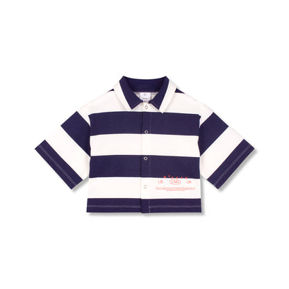 Wynken Navy Beach Crop Shirt