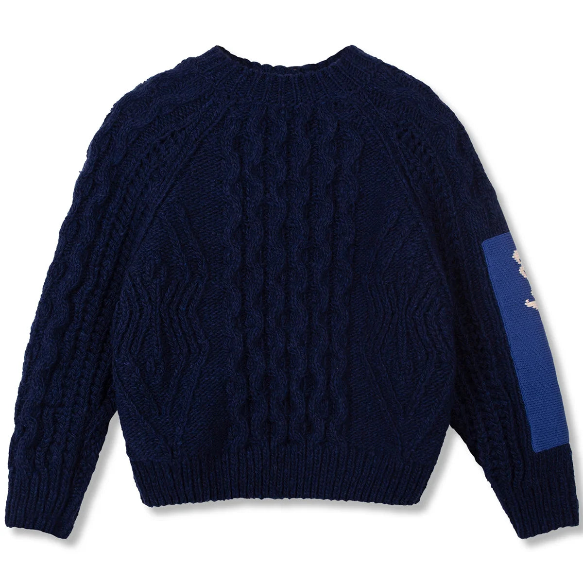 Wynken Navy Aran Knit Sweater