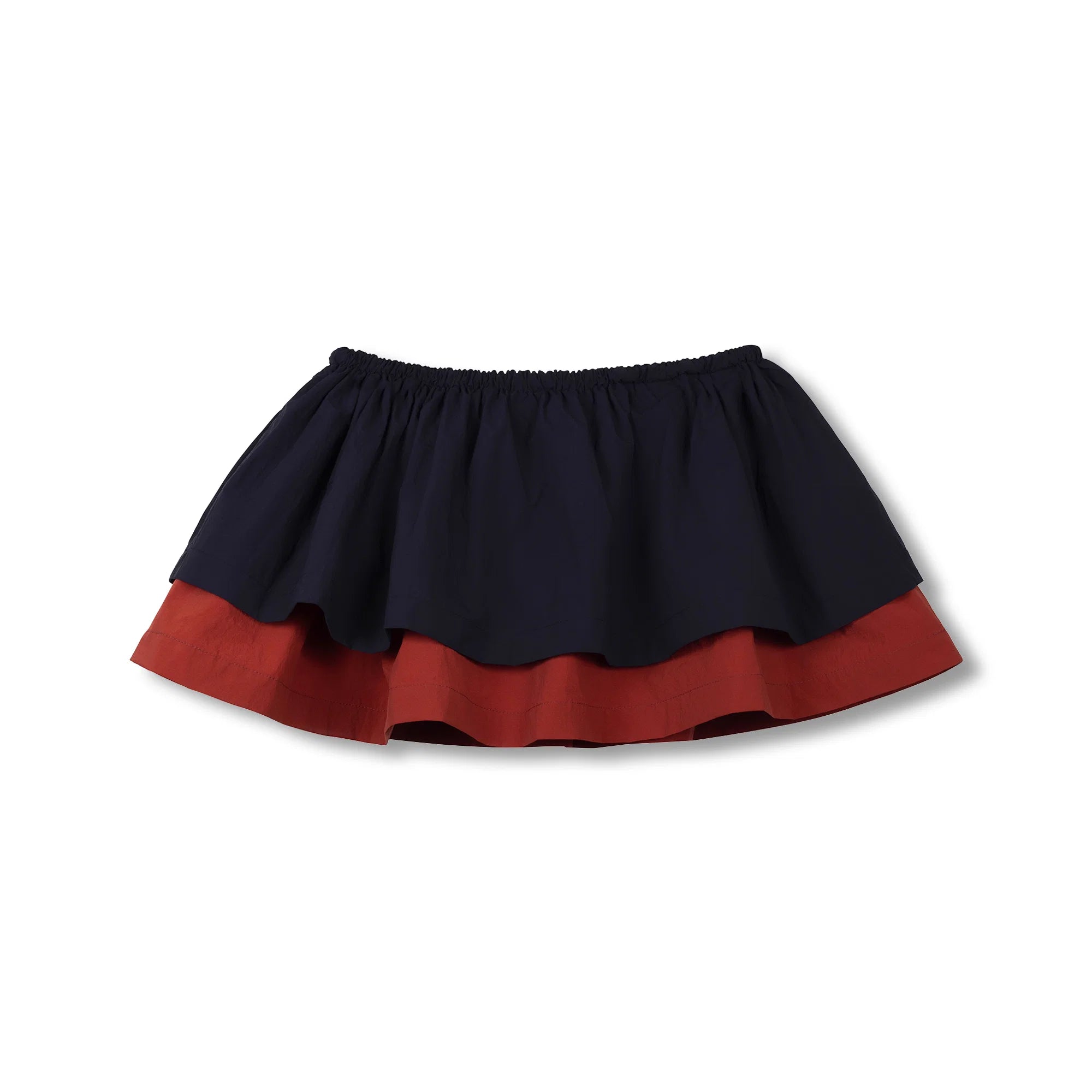 Wynken Girls Navy Brick Red Long Double Skirt