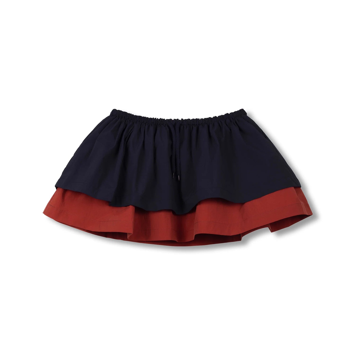 Wynken Girls Navy Brick Red Long Double Skirt