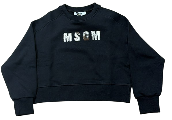 MSGM Girls Black Boxy Sweatshirt