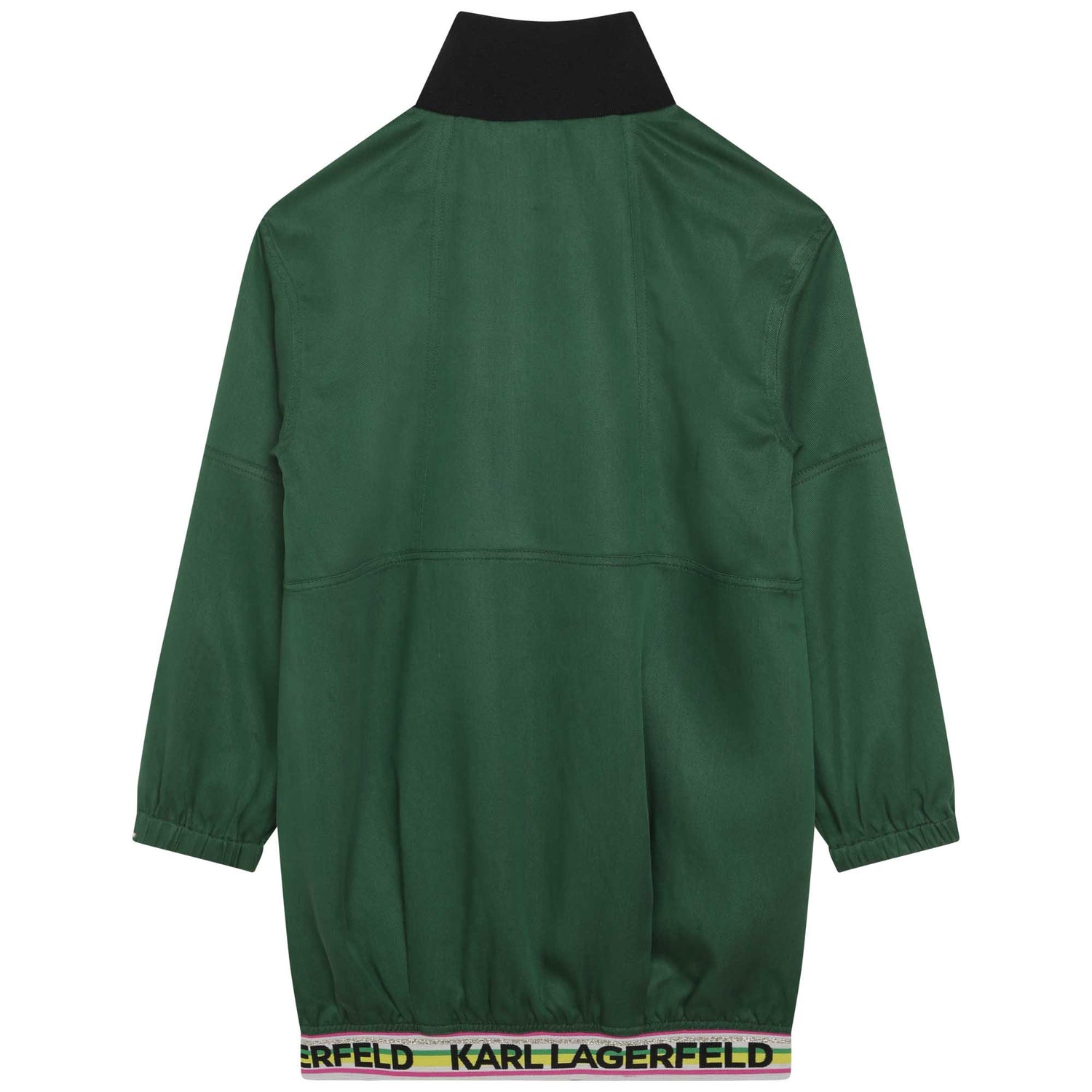 Karl Lagerfeld Pine Green Zipper Sweat Dress