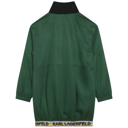 Karl Lagerfeld Pine Green Zipper Sweat Dress