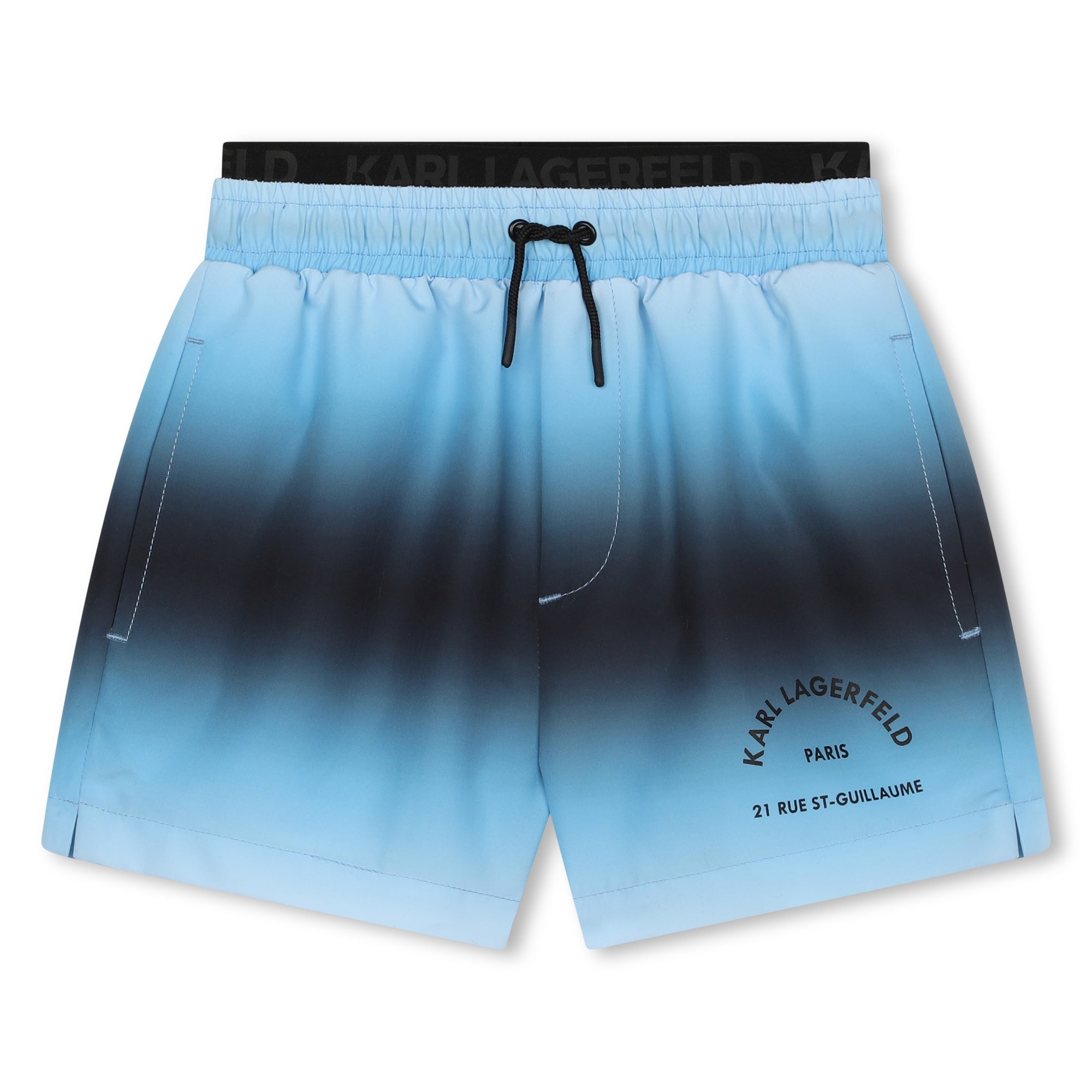 Karl Lagerfeld White and Blue Gradient Swim Shorts