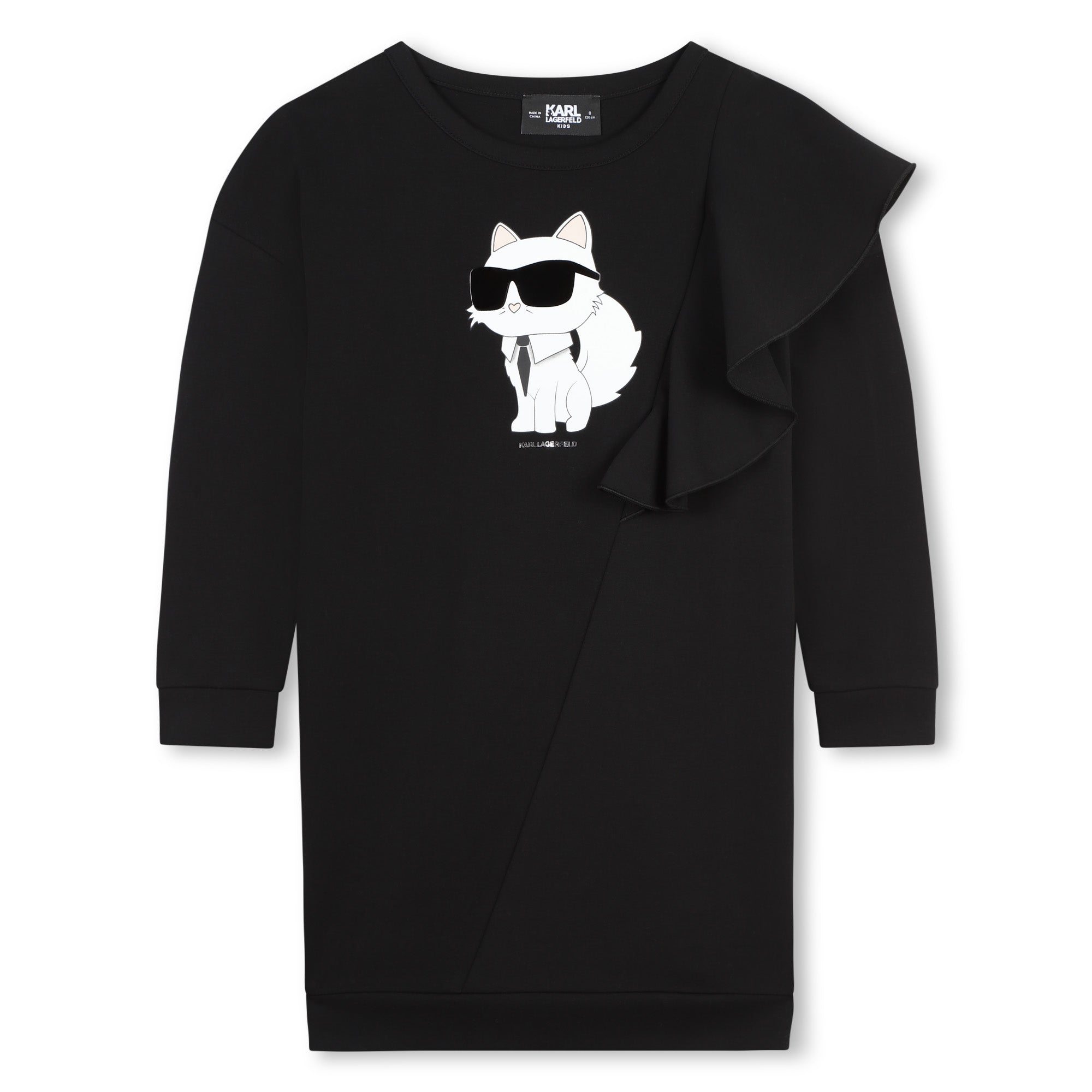 Karl Lagerfeld Black Mascot with Ruffle Dress