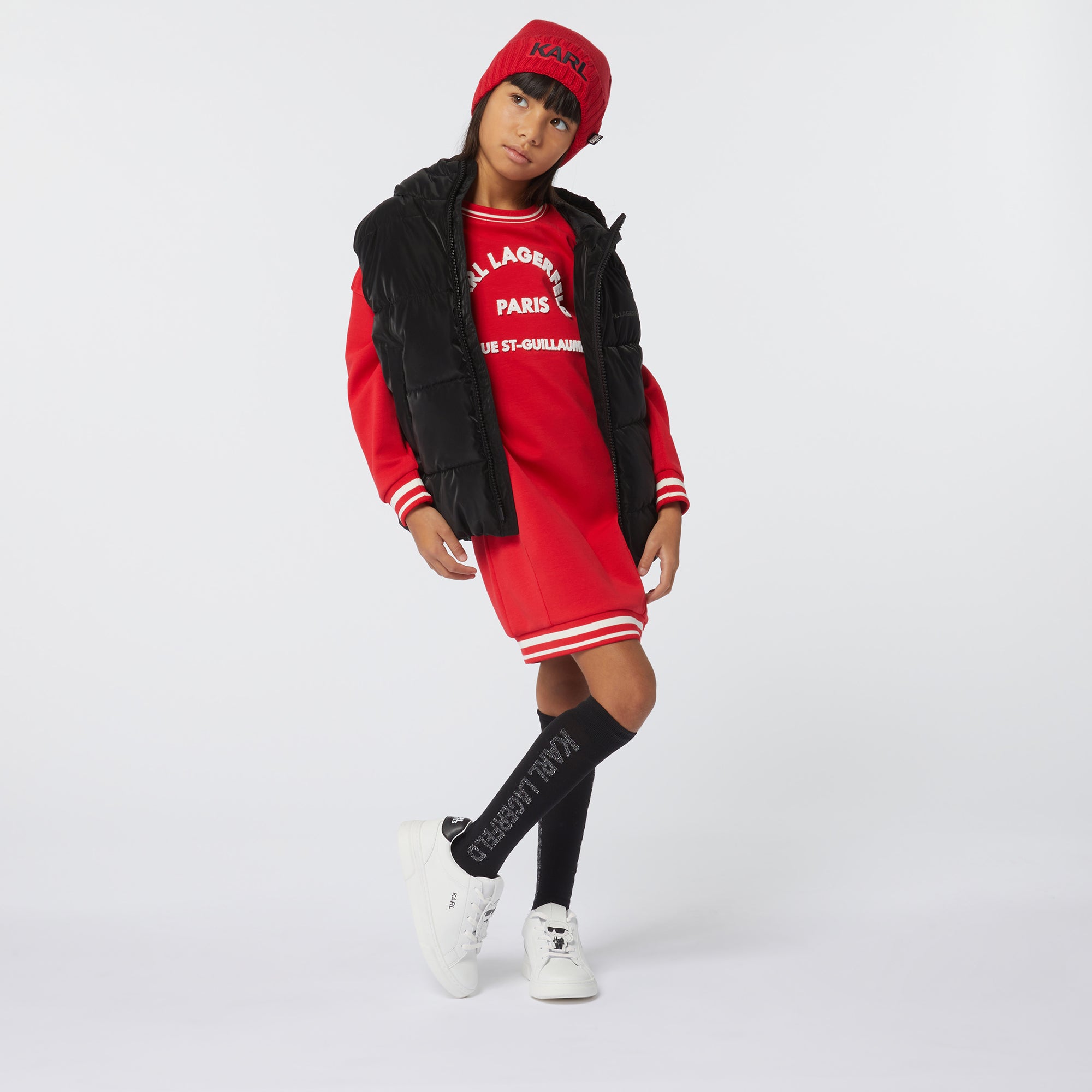 Karl Lagerfeld Red Ikonik Logo Dress