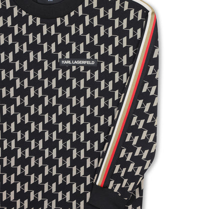 Karl Lagerfeld Black Small Allover Print Sweatshirt