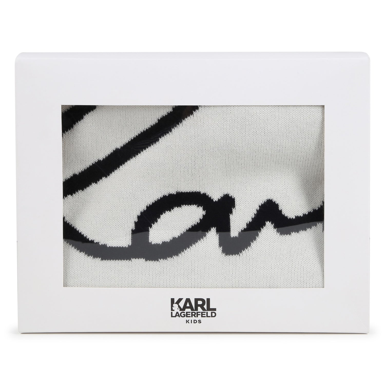 Karl Lagerfeld Cream Logo Knit Blanket