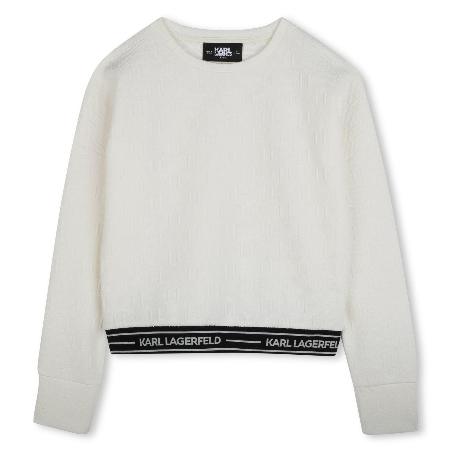 Karl Lagerfeld Ivory Girls Jacquard Sweatshirt
