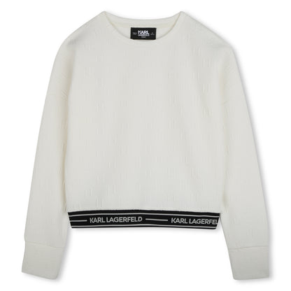 Karl Lagerfeld Ivory Girls Jacquard Sweatshirt