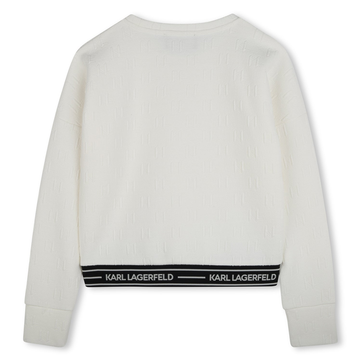 Karl Lagerfeld Ivory Girls Jacquard Sweatshirt