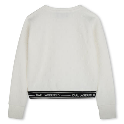 Karl Lagerfeld Ivory Girls Jacquard Sweatshirt