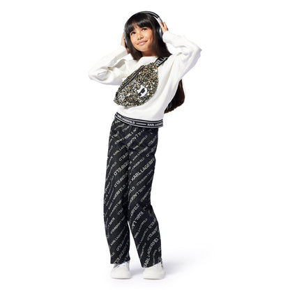 Karl Lagerfeld Ivory Girls Jacquard Sweatshirt