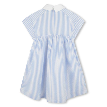 Karl Lagerfeld Girls White Blue Striped Short Dress