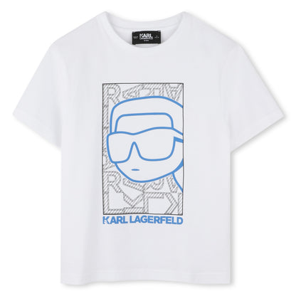 Karl Lagerfeld White Boys Graphic Short Sleeve T-Shirt