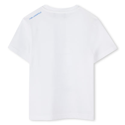 Karl Lagerfeld White Boys Graphic Short Sleeve T-Shirt