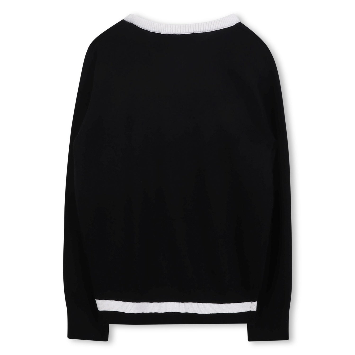 Karl Lagerfeld Girls Black &amp; White Logo Knit Sweater