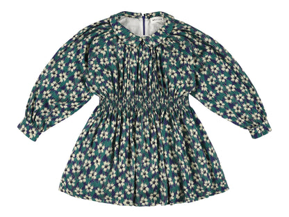 Morley Navy Long Dress with Smocking