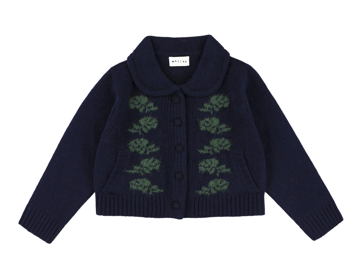 Morley Navy Wool Cardigan