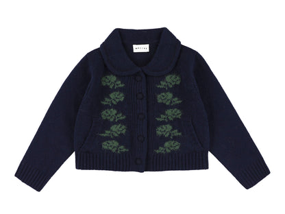 Morley Navy Wool Cardigan