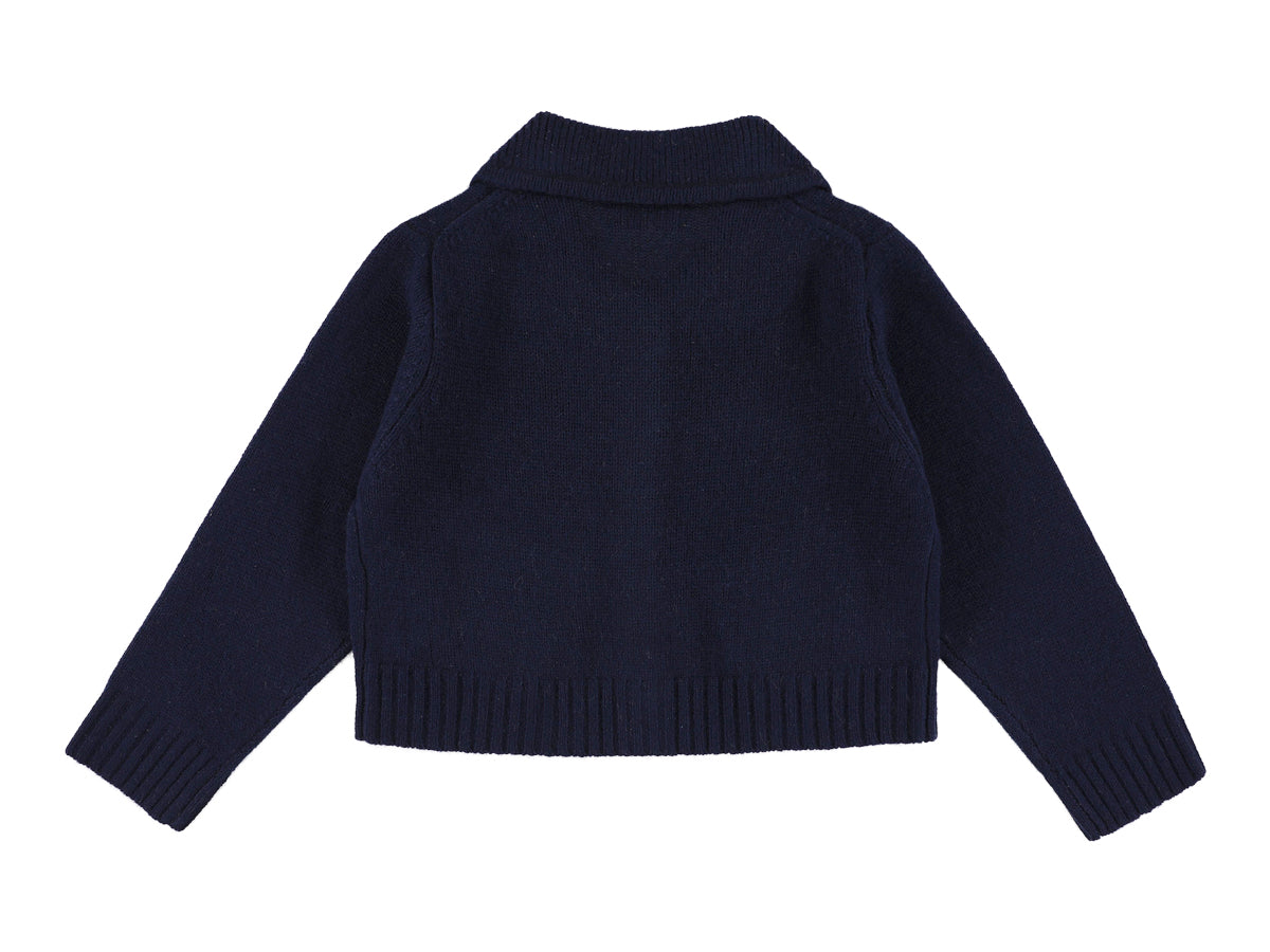Morley Navy Wool Cardigan