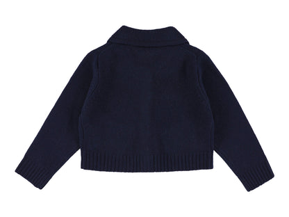 Morley Navy Wool Cardigan