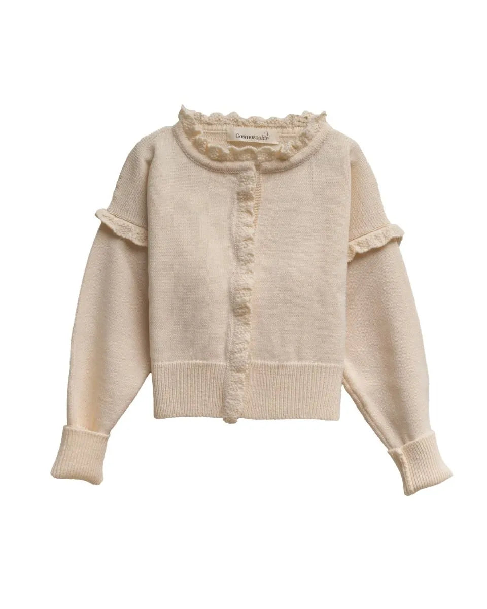 Cosmosophie Girls Ecru Adri Cardigan