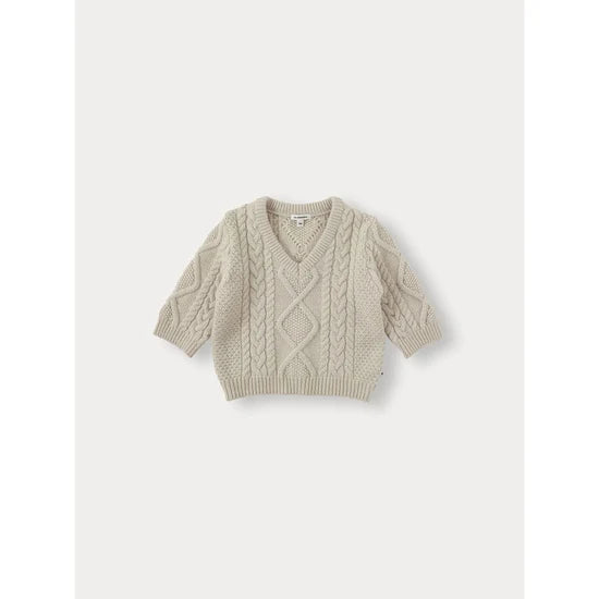 Bene Bene Baby Ecru Cable V-Neck Pullover