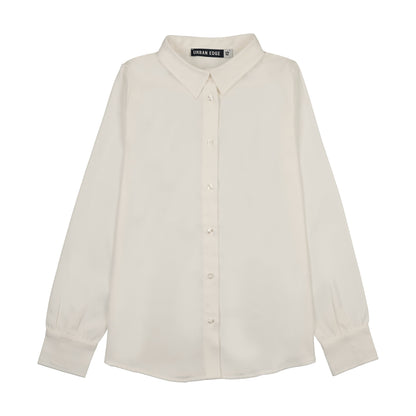 Urban Edge White Satin Blouse