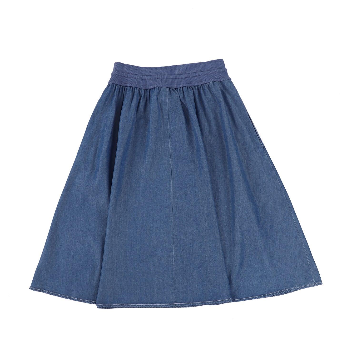 Bamboo Denim Tie Waist Short Skirt