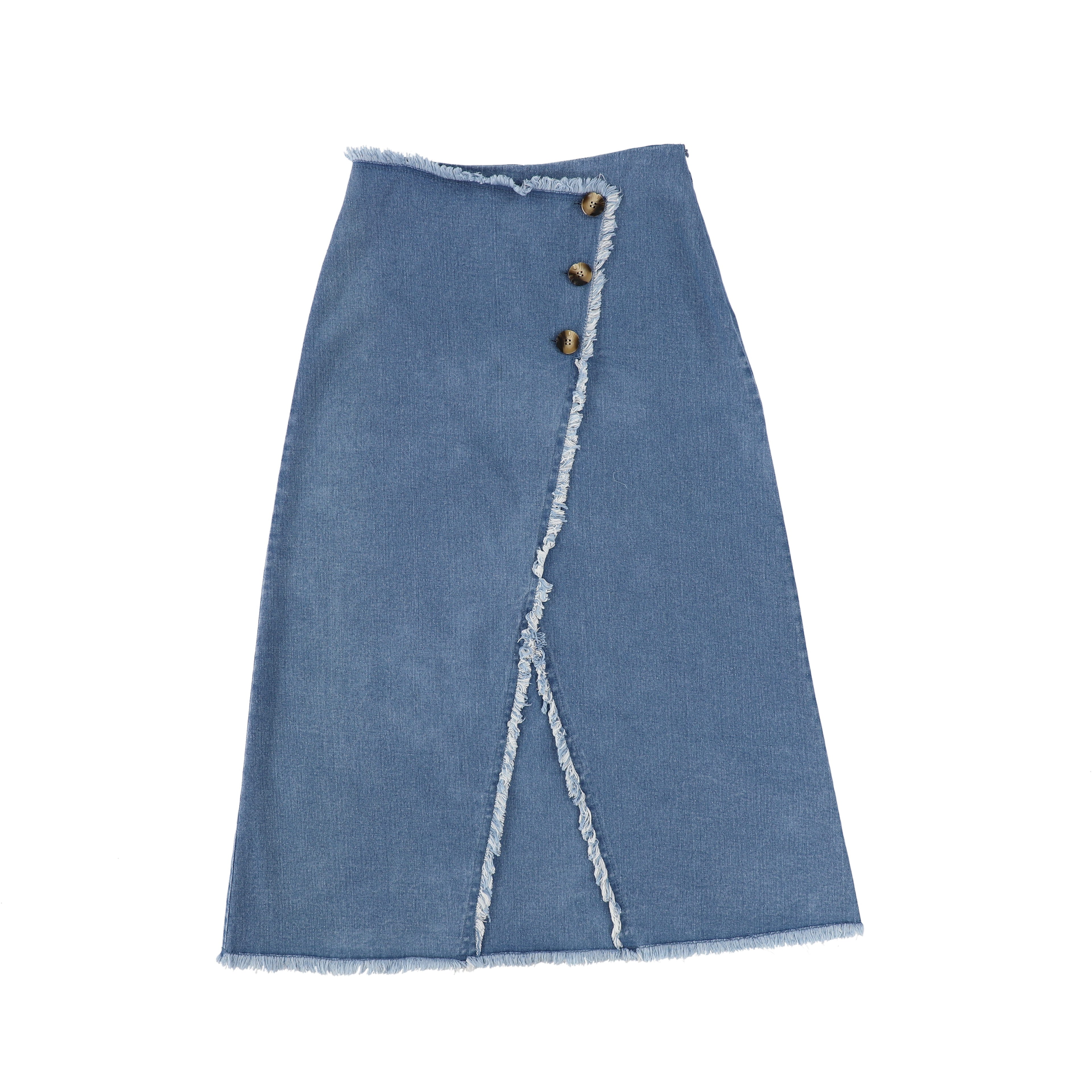 Bamboo Denim Wrap Maxi Skirt