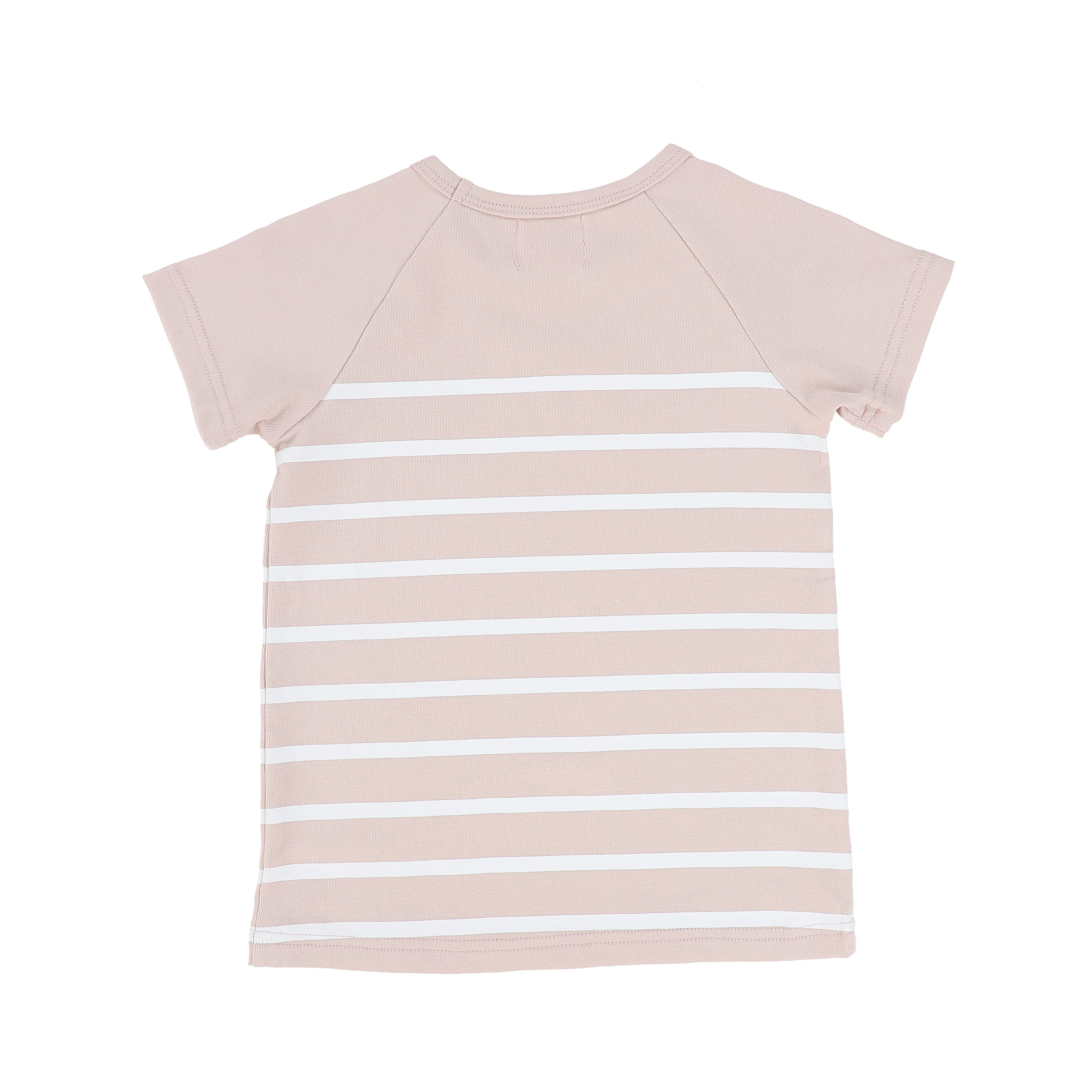 Bamboo Pink Striped Short Sleeve Tee Shirt