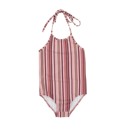 Bamboo Pink Stripe Bathing Suit