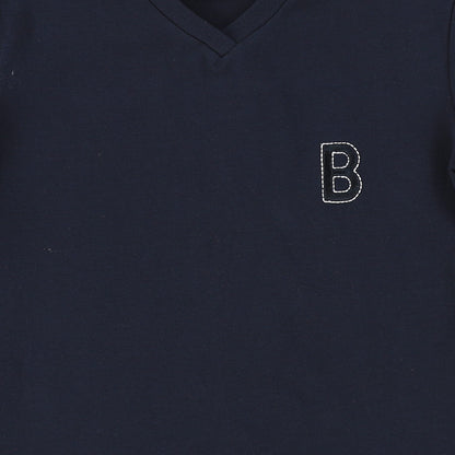 Bamboo Navy B Emblem Tee Shirt