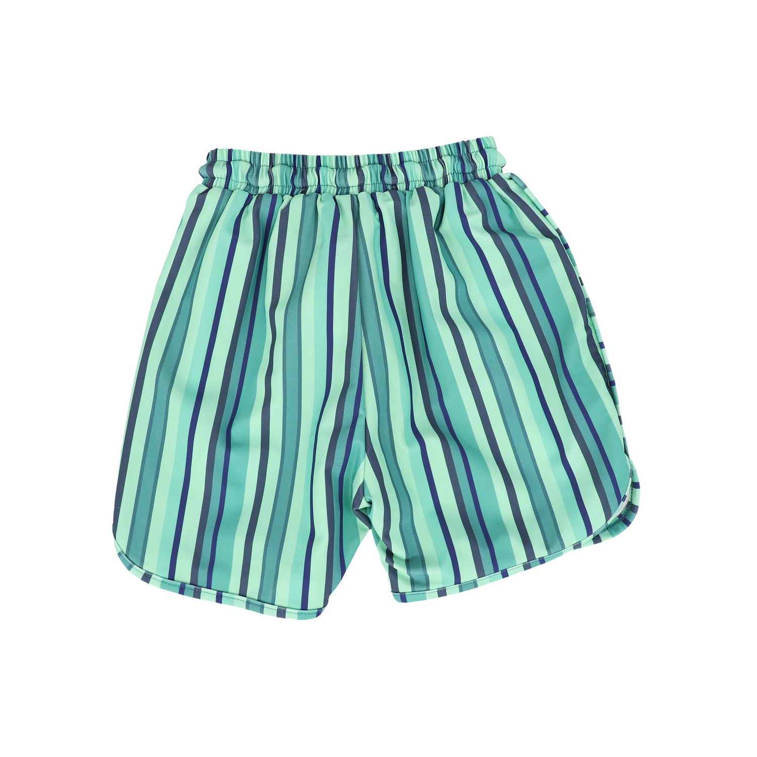 Bamboo Green Stripe Swim Shorts
